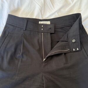 Everlane Black Tailored Zip-Front Trousers